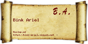 Bink Ariel névjegykártya